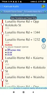 Oahu Honolulu Bus Tracker android App screenshot 0