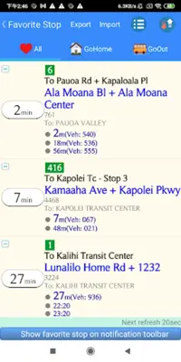 Oahu Honolulu Bus Tracker android App screenshot 5